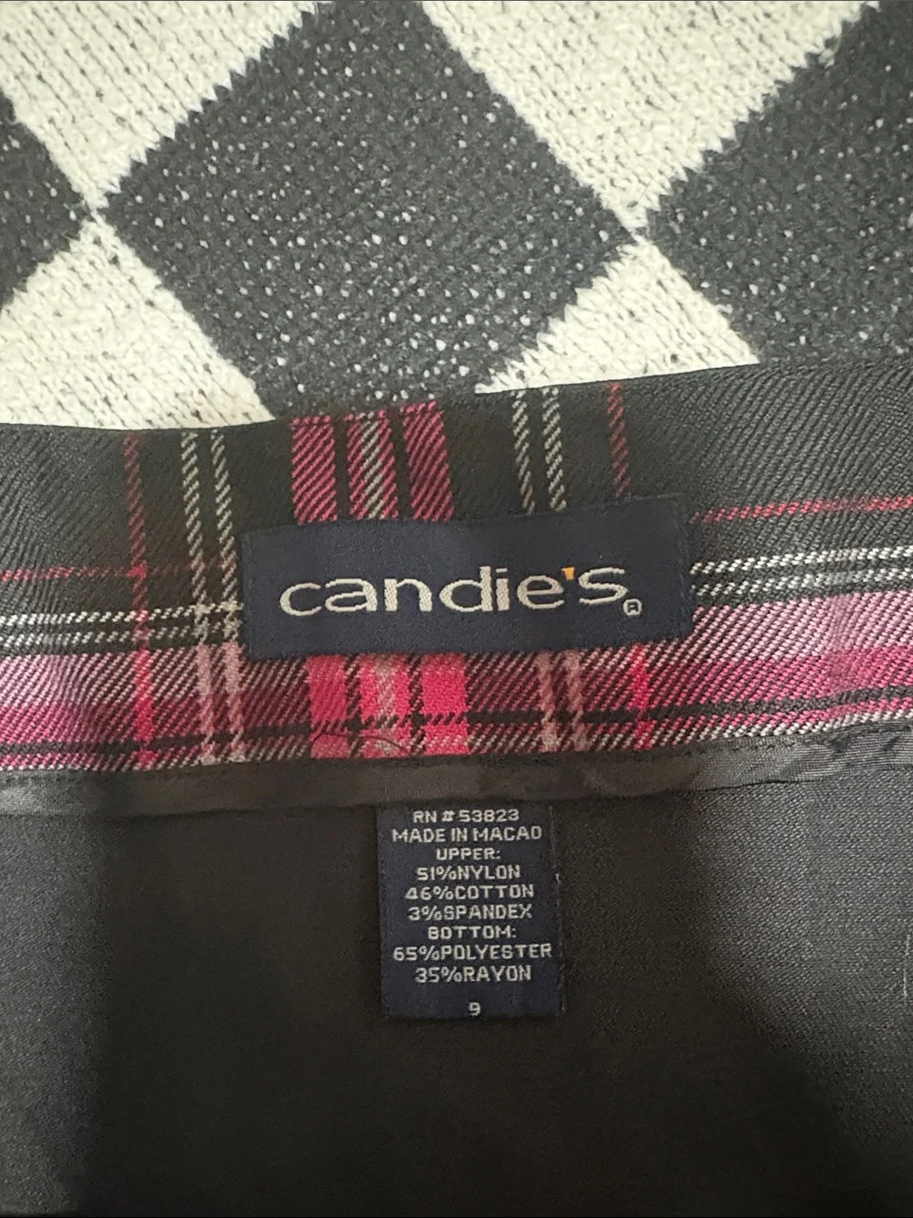Vintage Candie's Plaid Pleated Micro Mini Skirt